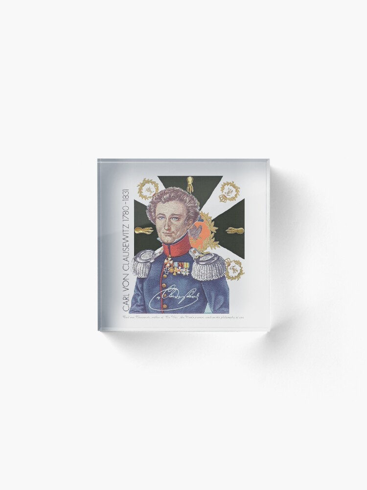 Alternate view of Carl von Clausewitz Portrait with Prussian Flag Acrylic Block
