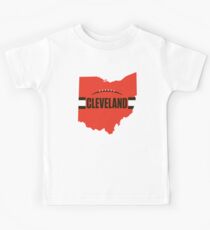 Cleveland Football Ohio Gliederung Orange Kinder T-Shirt