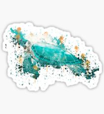 Pegatina Sea turtle turtle scuba diving watercolor painted