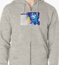 Sudadera con capucha y cremallera Arte colorido de Bruce Lee
