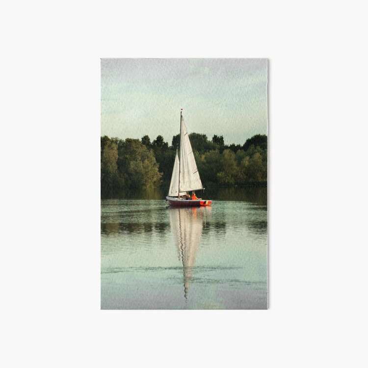 A beautiful sailing evening on the lake Art Board Print
