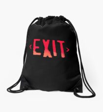 Exit Sign Drawstring Bag