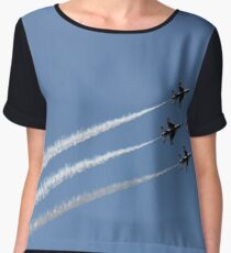 #Air #show #AirShow #airplane #military #fighter #speed #flying #aerobatics #airforce #sky #maneuver #wing #horizontal #blue #colorimage #airvehicle #aerospaceindustry #accuracy #efficiency #pattern Chiffon Top