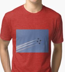 #Air #show #AirShow #airplane #military #fighter #speed #flying #aerobatics #airforce #sky #maneuver #wing #horizontal #blue #colorimage #airvehicle #aerospaceindustry #accuracy #efficiency #pattern Tri-blend T-Shirt