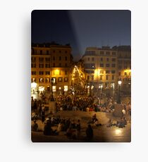 Lámina metálica Night life of Roma - Spanish Steps