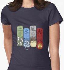 Ghibli Elemental Charms Women's Fitted T-Shirt