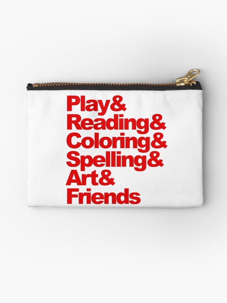 Play Reading Coloring Spelling Art Friends Zipper Pouch