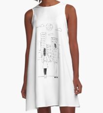 Ein Mond A-Linien Kleid