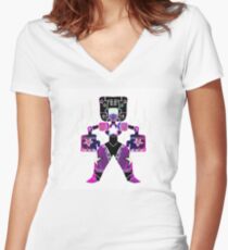 Garnet-symmetric Women's Fitted V-Neck T-Shirt