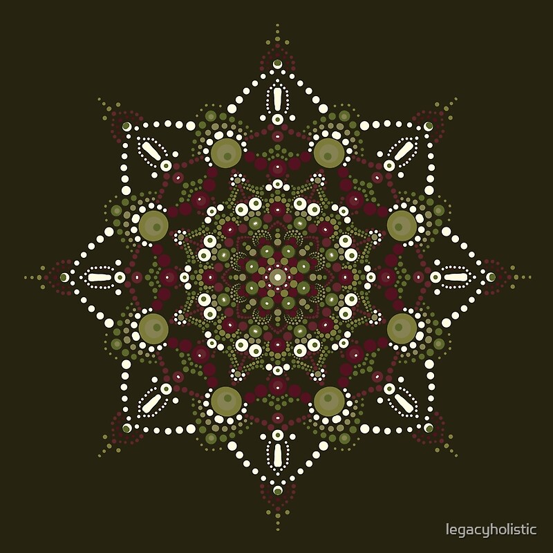 &quot;Victorian Christmas Dot Mandala on Black - Art Print&quot; by