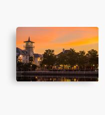 Orange Sunset over Celebration Florida Canvas Print