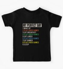 My Perfect Day Video Games T-shirt Funny Cool Gamer Gift Kids Tee