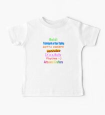 Baldi’s Basics - Names of the Characters (Black Background) Baby T-Shirt