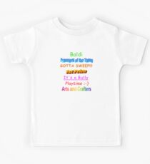 Baldi’s Basics - Names of the Characters (Black Background) Kids Tee
