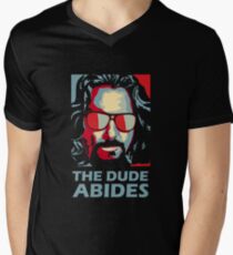 Camiseta para hombre de cuello en v The Dude Abides Man
