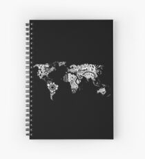 Map of the World Zentangle Spiral Notebook