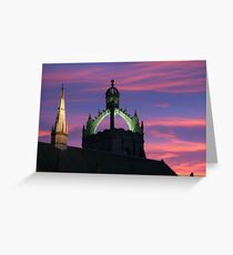 Sunset above King's College, Old Aberdeen Greeting Card