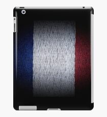 embroidered French flag with vignette on a black ground iPad Case/Skin