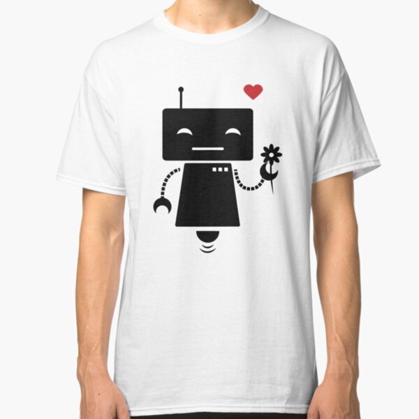 Robot With Flower Classic T-Shirt