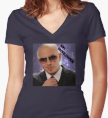 Mr.Worldwide /Pitbull/ Women's Fitted V-Neck T-Shirt