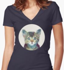 Cat // Aware Women's Fitted V-Neck T-Shirt