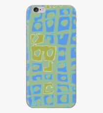 Modern Blue and Green Square Print iPhone Case