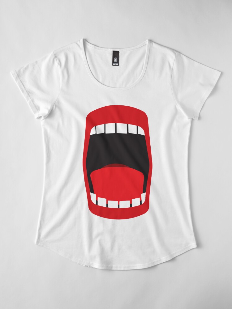 Alternate view of big open mouth Premium Scoop T-Shirt