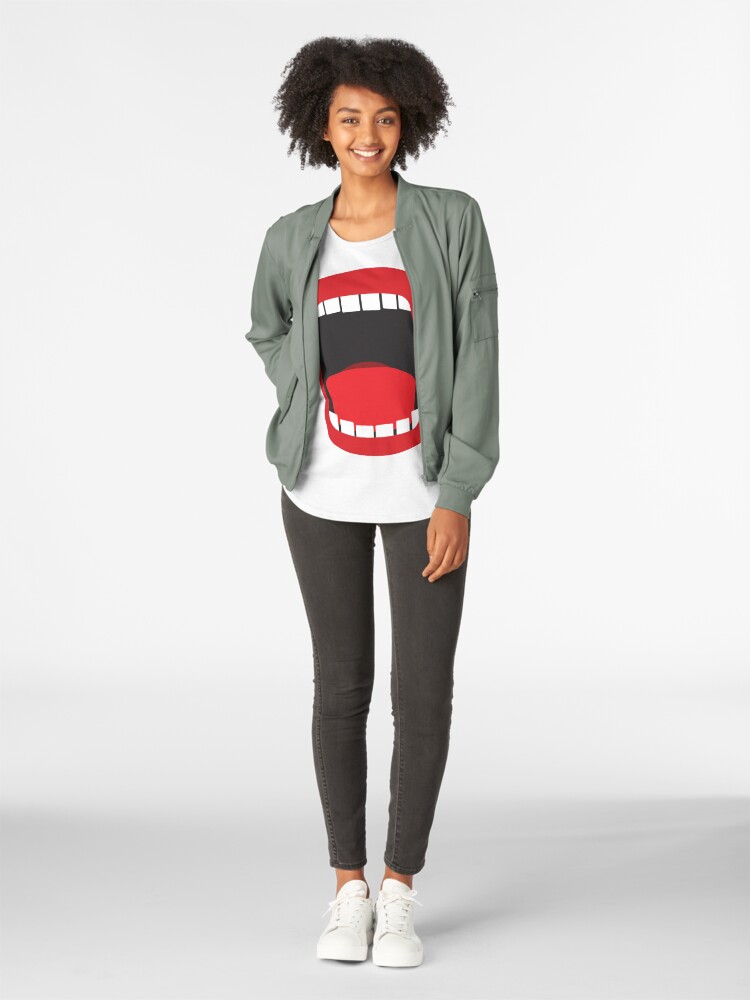 Alternate view of big open mouth Premium Scoop T-Shirt