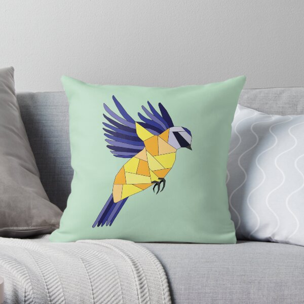British Birds - Blue Tit Throw Pillow