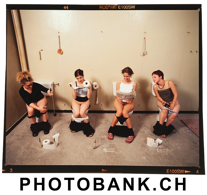 "Four women sitting on toilet" by Alexandre Zveiger | Redbubble