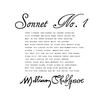 Artwork thumbnail, Shakespeare Sonnet No. 1 by incognitagal