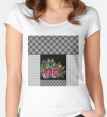 Rustic patchwork Women's Fitted Scoop T-Shirt
