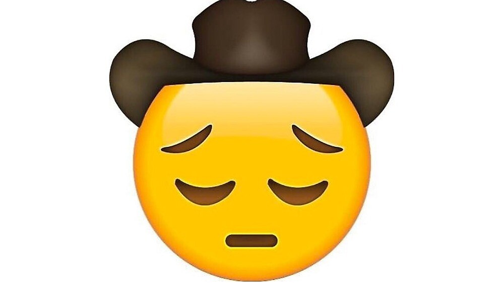"sad cowboy emoji" by baileypem Redbubble