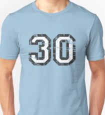 Number 30 Vintage 30th Birthday Anniversary Unisex T-Shirt