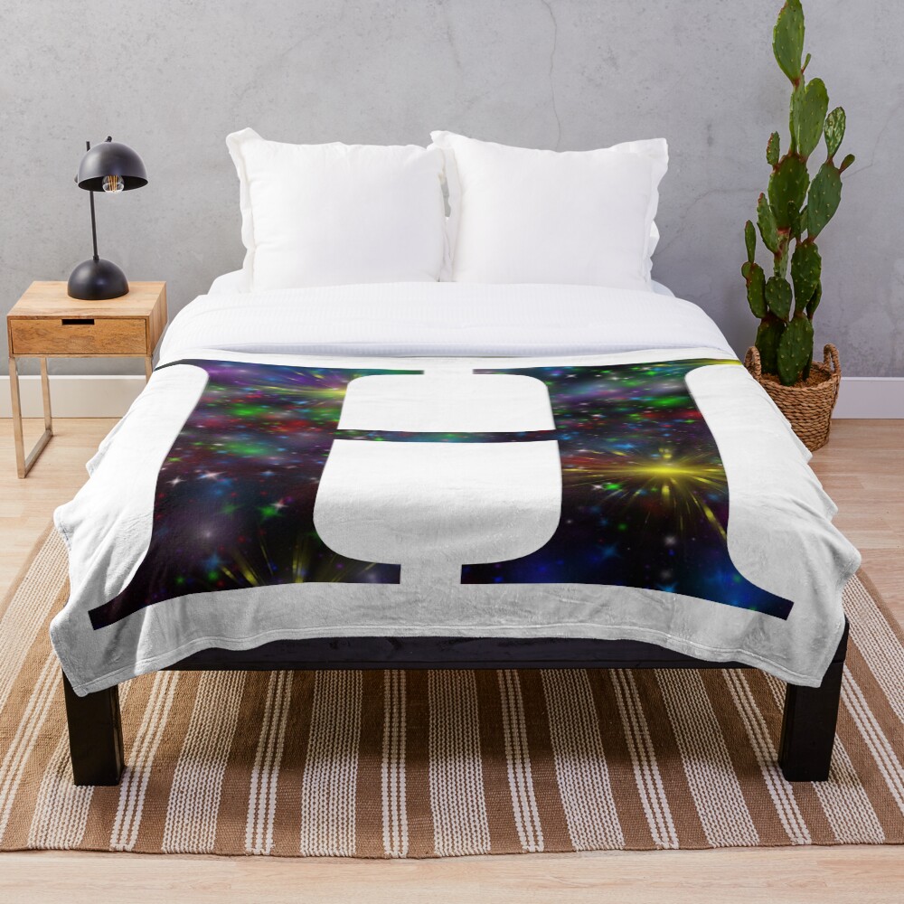 Galaxy - Letter H on a throw blanket
