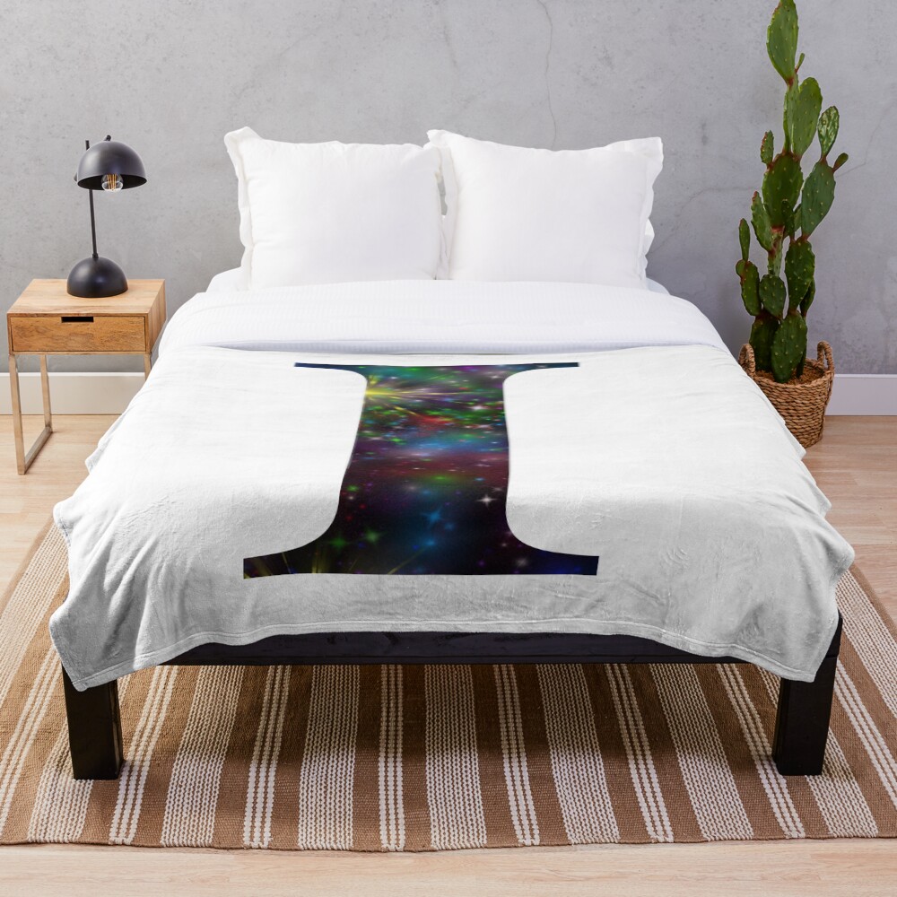 Galaxy - Letter I on a throw blanket