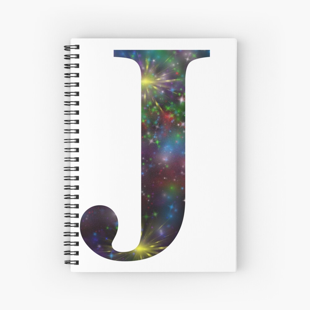Galaxy - Letter J on a spiral notebook