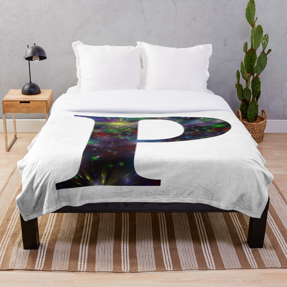 Galaxy - Letter P on a throw blanket
