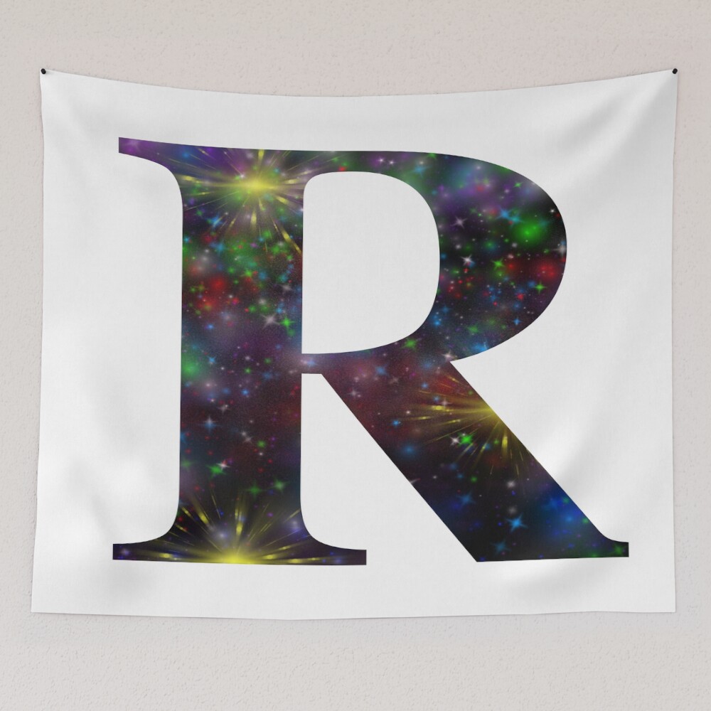 Galaxy - Letter R on a tapestry