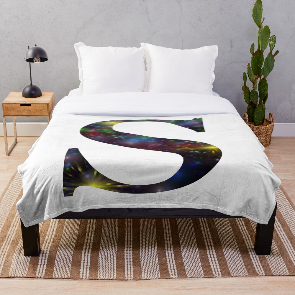 Galaxy - Letter S on a throw blanket
