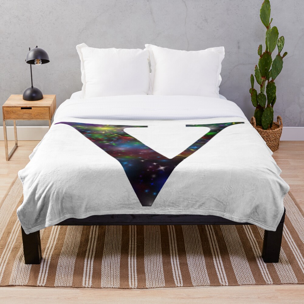 Galaxy - Letter V on a throw blanket
