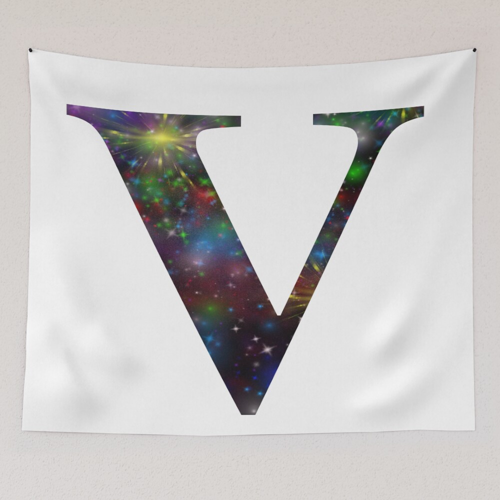 Galaxy - Letter V on a tapestry