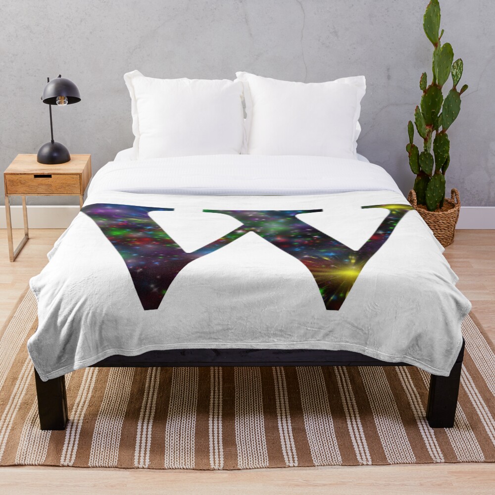 Galaxy - Letter W on a throw blanket