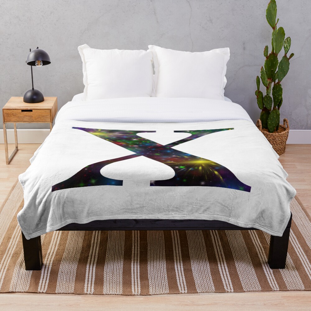 Galaxy - Letter X on a throw blanket