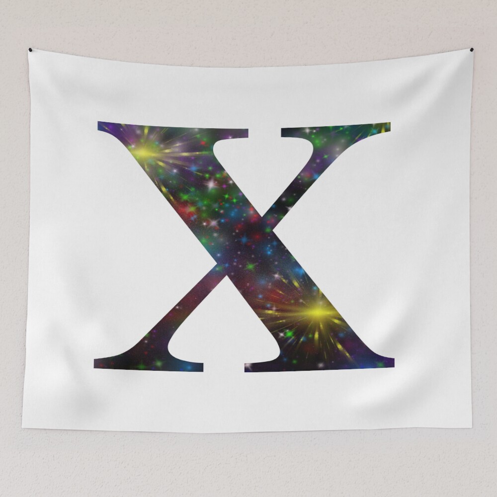 Galaxy - Letter X on a tapestry