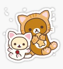 rilakkuma & korilakkuma cat suits Sticker