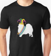 Funny Pomeranian Mardi Gras T-Shirt Dog Lover Costume Beads Unisex T-Shirt