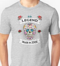 14th Birthday Design - Sugar Skull Legend Made In 2005 Unisex T-Shirt