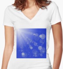Sun Burst. Women's Fitted V-Neck T-Shirt