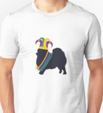 Funny Pomeranian Mardi Gras T-Shirt Dog Lover Costume Beads Unisex T-Shirt